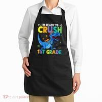 Funny Back To School I'm Ready To Crush 1st Grade Dinosaur Apron thumb 2