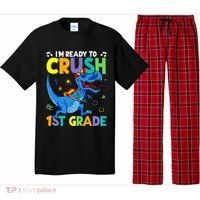Funny Back To School I'm Ready To Crush 1st Grade Dinosaur Pajama Set thumb 0