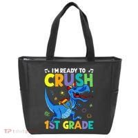 Funny Back To School I'm Ready To Crush 1st Grade Dinosaur Tote Bag thumb 0