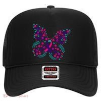 Flower Butterfly Thyroid Cancer Awareness Ribbon Funny Gift Great Gift Hat thumb 0
