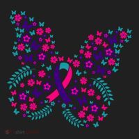 Flower Butterfly Thyroid Cancer Awareness Ribbon Funny Gift Great Gift Hat thumb 2