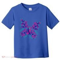 Flower Butterfly Thyroid Cancer Awareness Ribbon Funny Gift Great Gift Toddler T-Shirt thumb 0