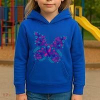 Flower Butterfly Thyroid Cancer Awareness Ribbon Funny Gift Great Gift Kids Hoodie thumb 3