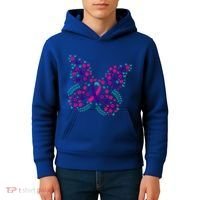 Flower Butterfly Thyroid Cancer Awareness Ribbon Funny Gift Great Gift Kids Hoodie thumb 4