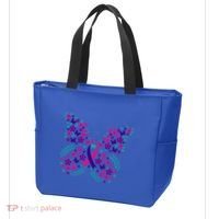 Flower Butterfly Thyroid Cancer Awareness Ribbon Funny Gift Great Gift Tote Bag thumb 3
