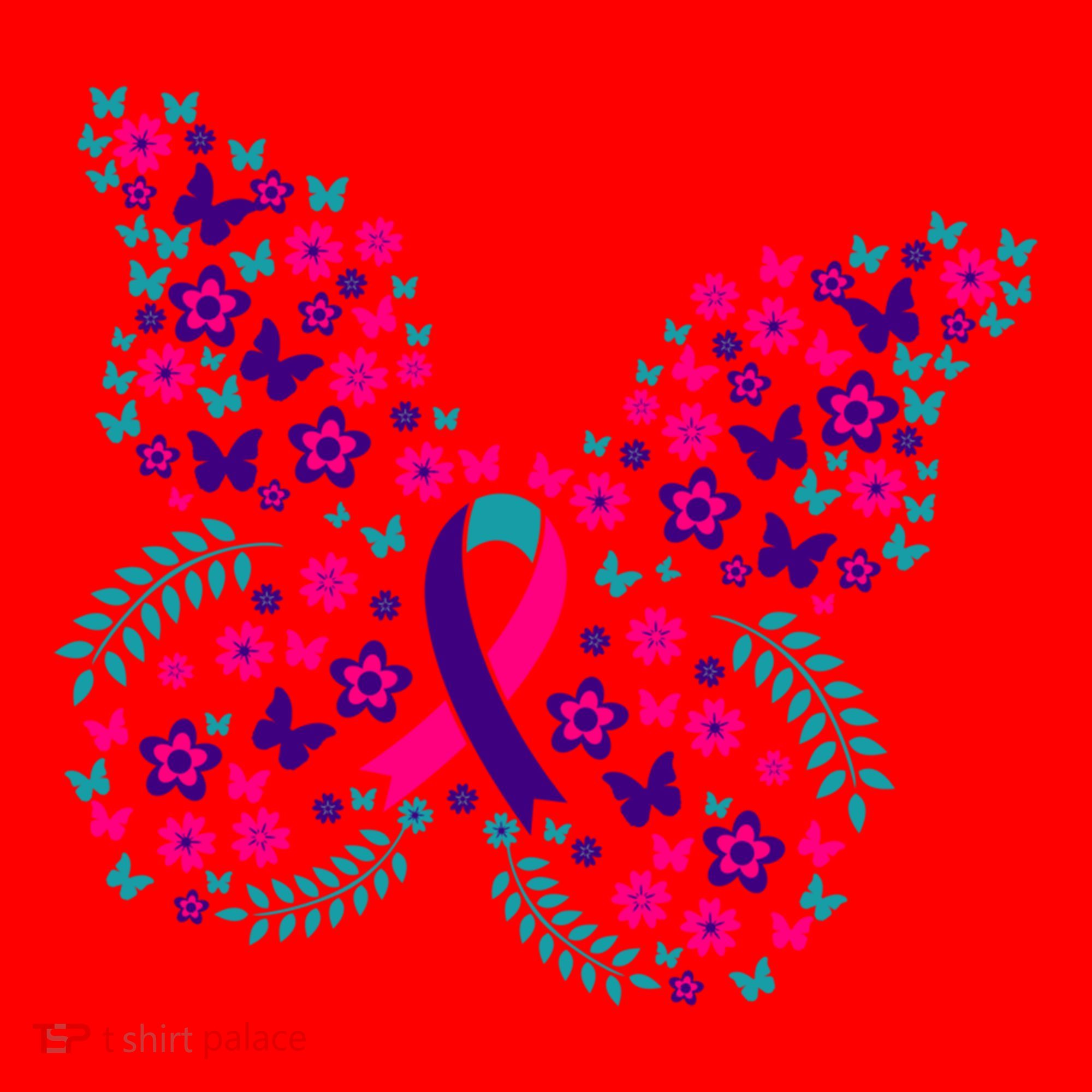 Flower Butterfly Thyroid Cancer Awareness Ribbon Funny Gift Great Gift Santa Hat