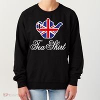 Funny British Tea Gift Uk Teapot Union Jack Flag Tea Pun Gift Women's Sweatshirt thumb 0