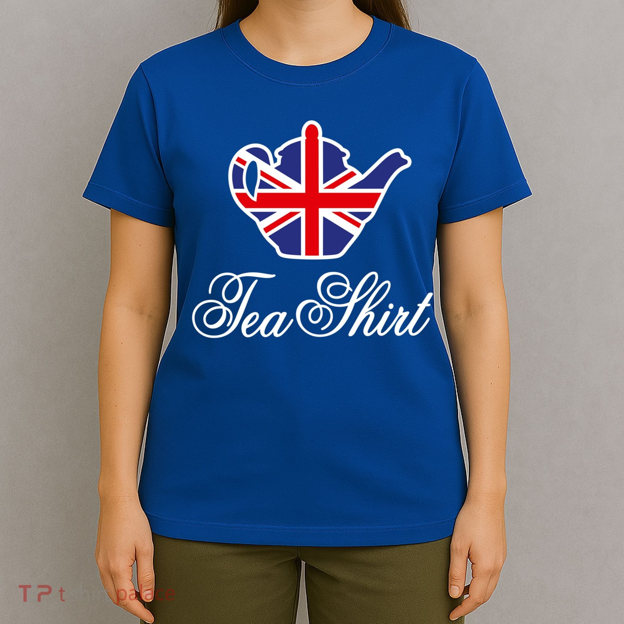 Funny British Tea Gift Uk Teapot Union Jack Flag Tea Pun Gift T-Shirt