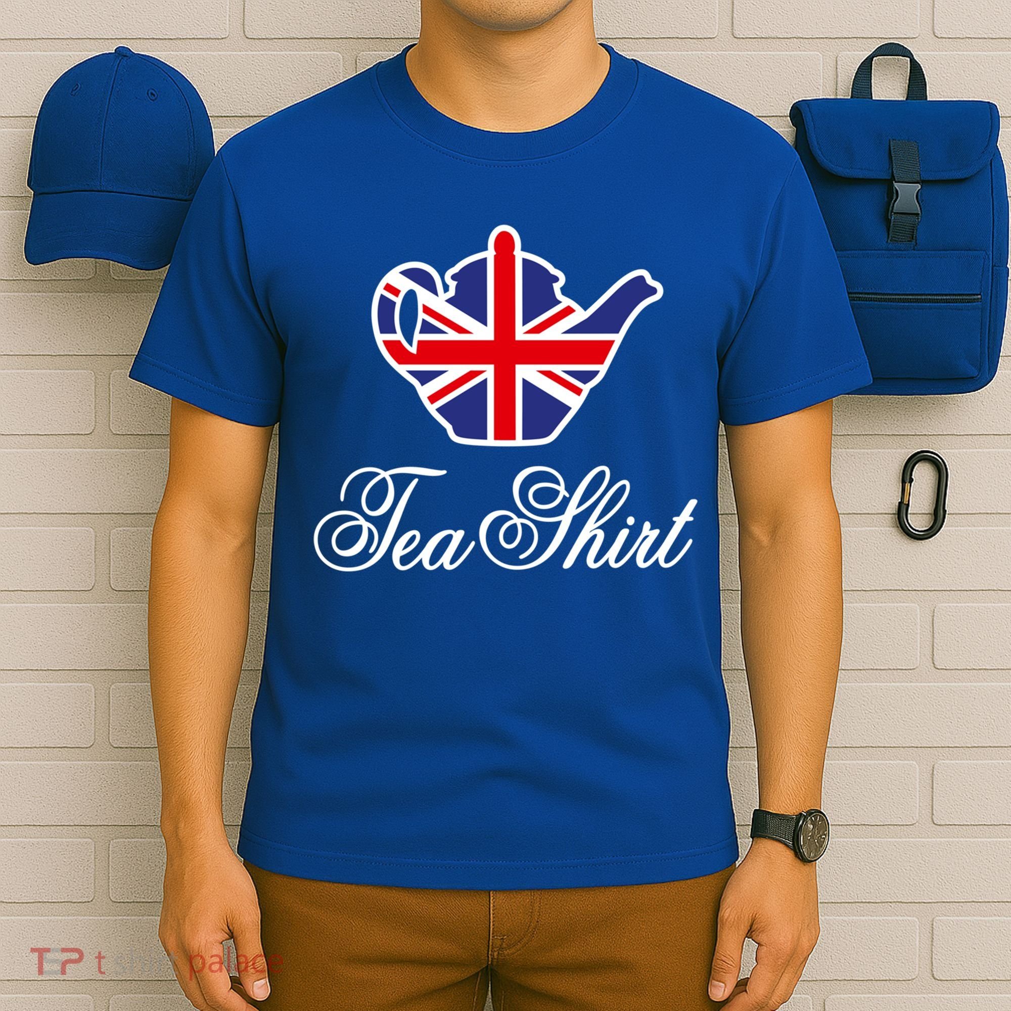 Funny British Tea Gift Uk Teapot Union Jack Flag Tea Pun Gift T-Shirt