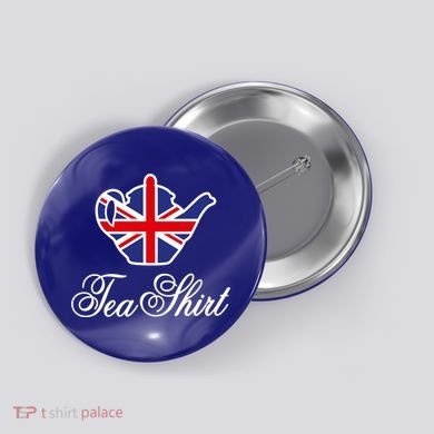 Funny British Tea Gift Uk Teapot Union Jack Flag Tea Pun Gift Button