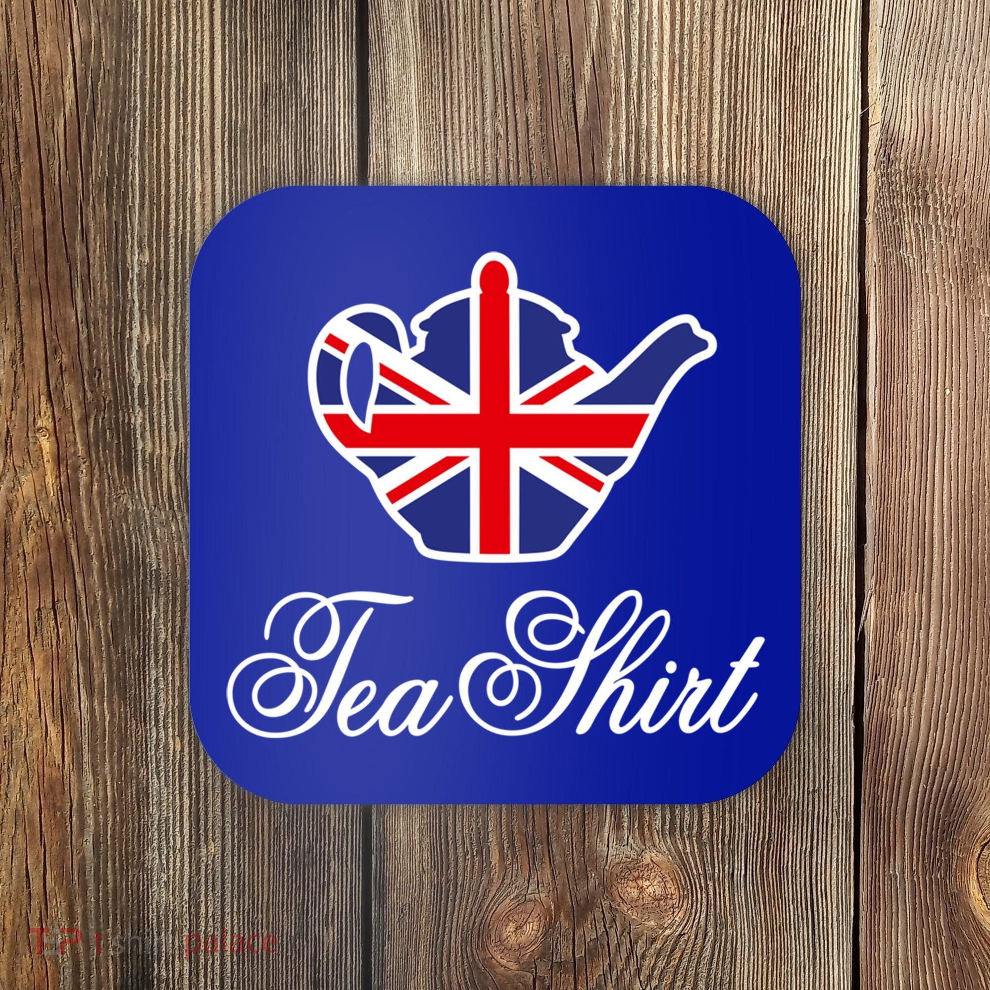 Funny British Tea Gift Uk Teapot Union Jack Flag Tea Pun Gift Coaster