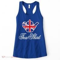 Funny British Tea Gift Uk Teapot Union Jack Flag Tea Pun Gift Women's Tank Top thumb 0