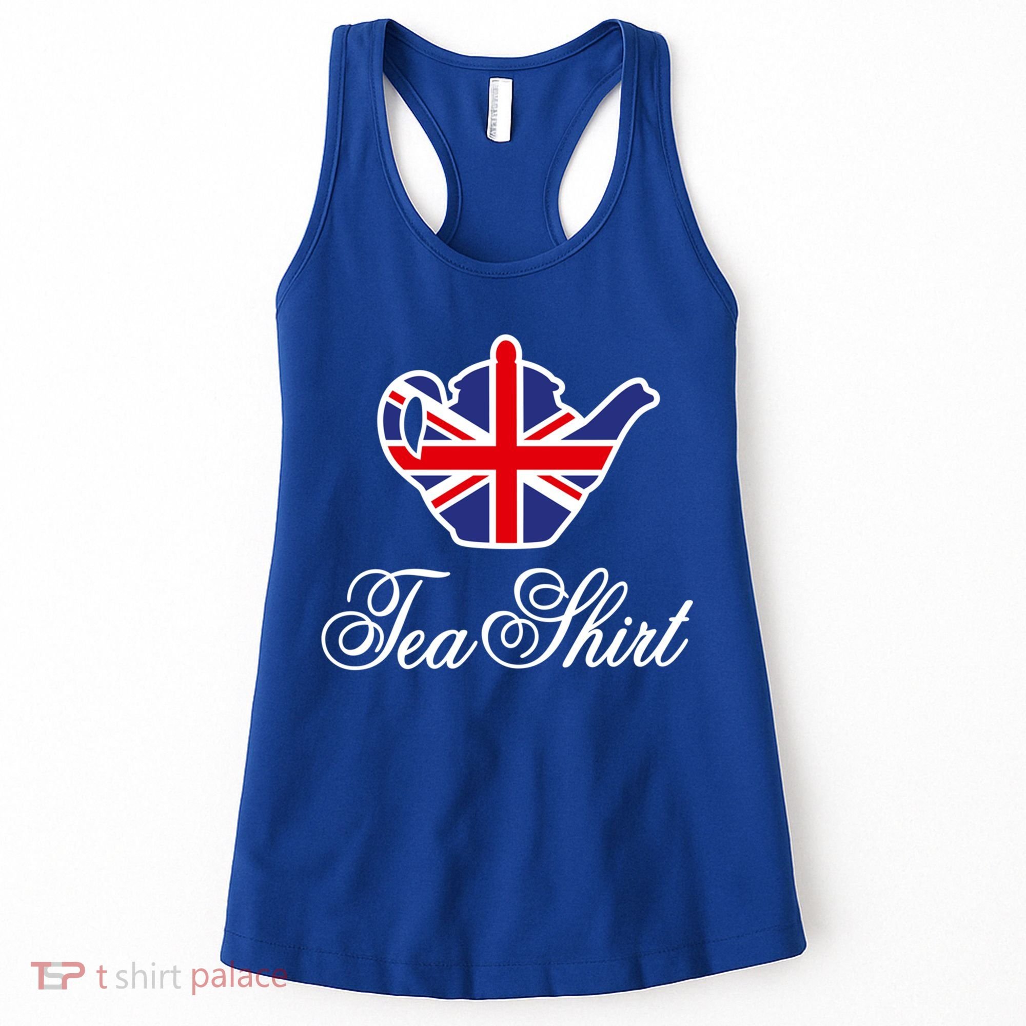 Funny British Tea Gift Uk Teapot Union Jack Flag Tea Pun Gift Women's Tank Top