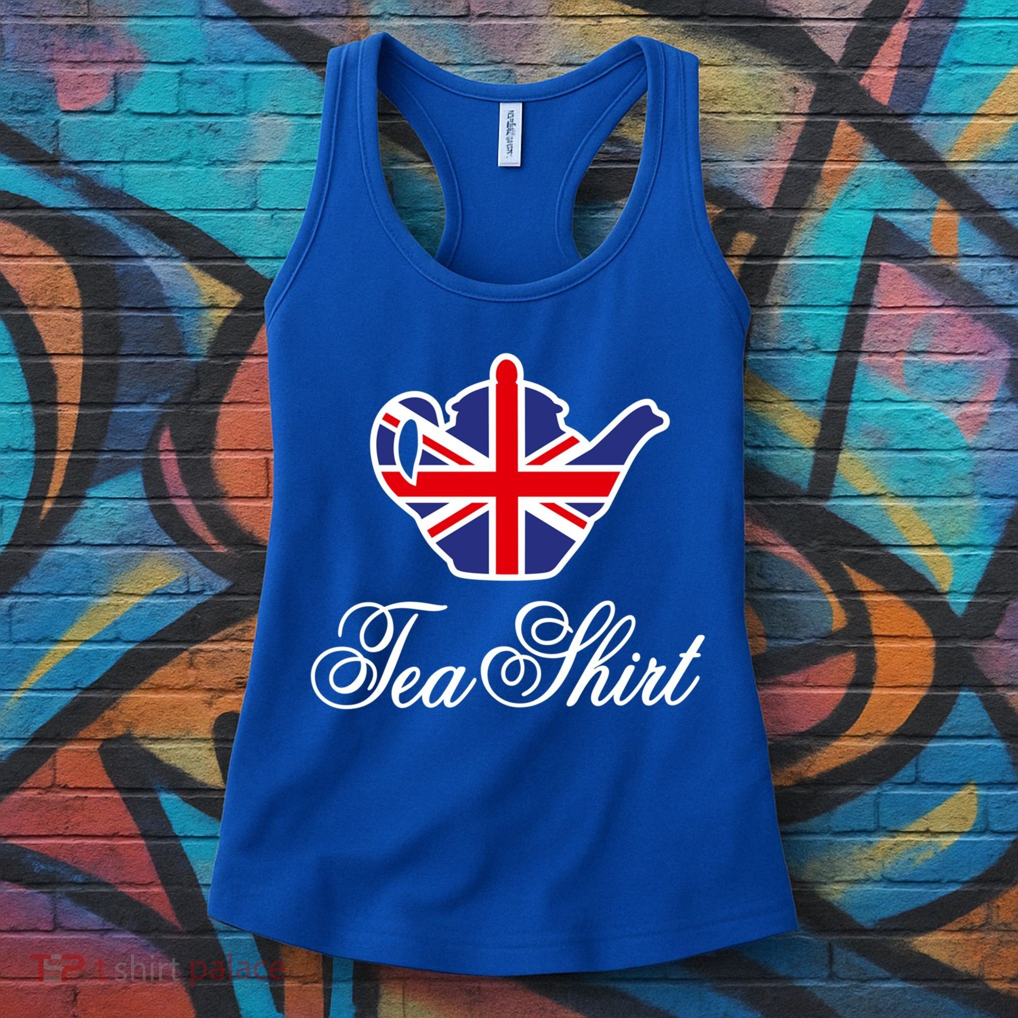 Funny British Tea Gift Uk Teapot Union Jack Flag Tea Pun Gift Women's Tank Top