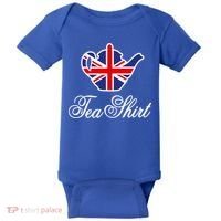 Funny British Tea Gift Uk Teapot Union Jack Flag Tea Pun Gift Baby Bodysuit thumb 0