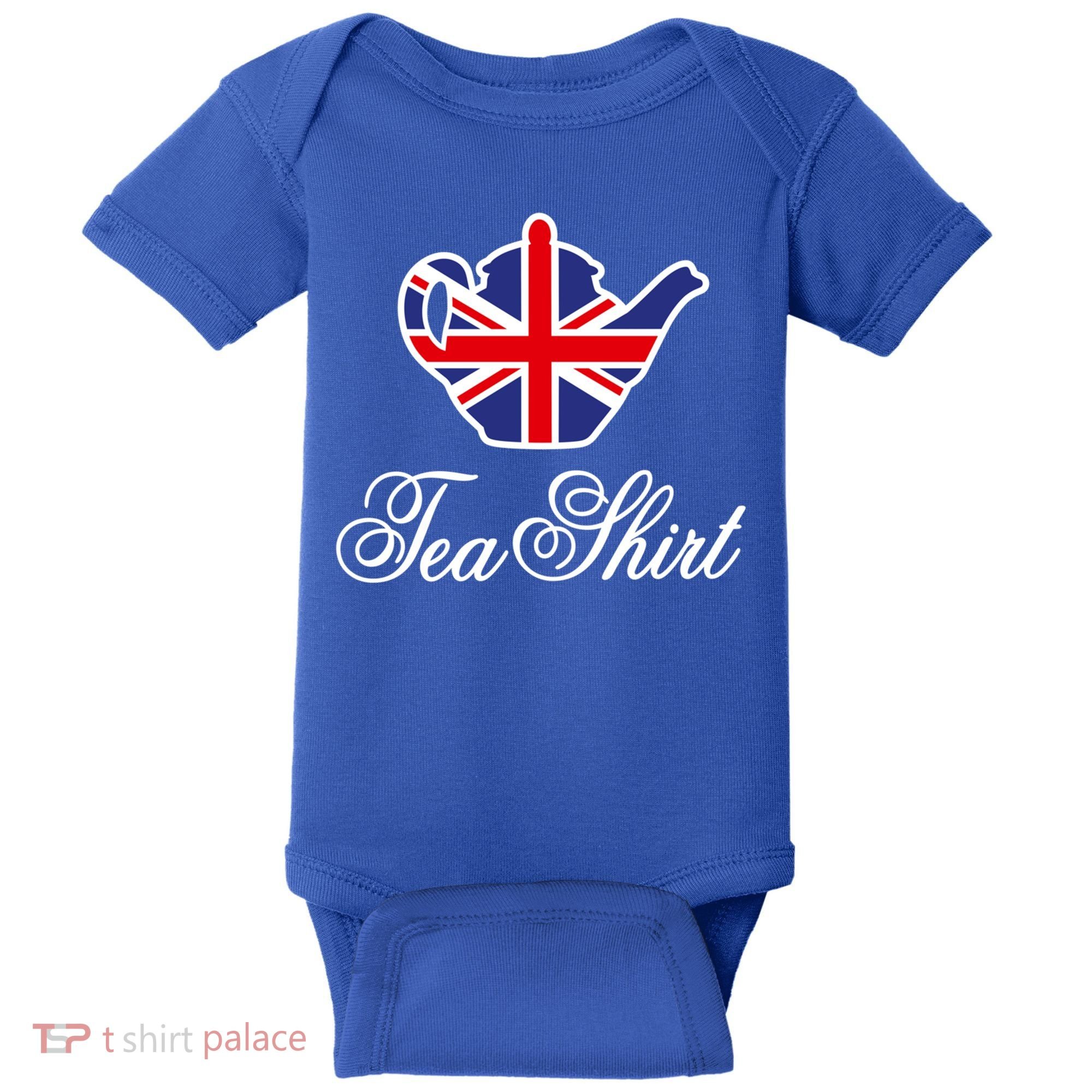 Funny British Tea Gift Uk Teapot Union Jack Flag Tea Pun Gift Baby Bodysuit