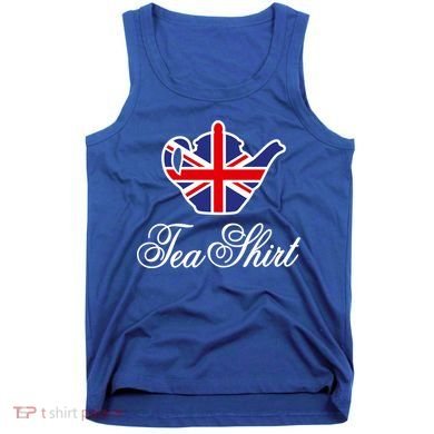 Funny British Tea Gift Uk Teapot Union Jack Flag Tea Pun Gift Tank Top