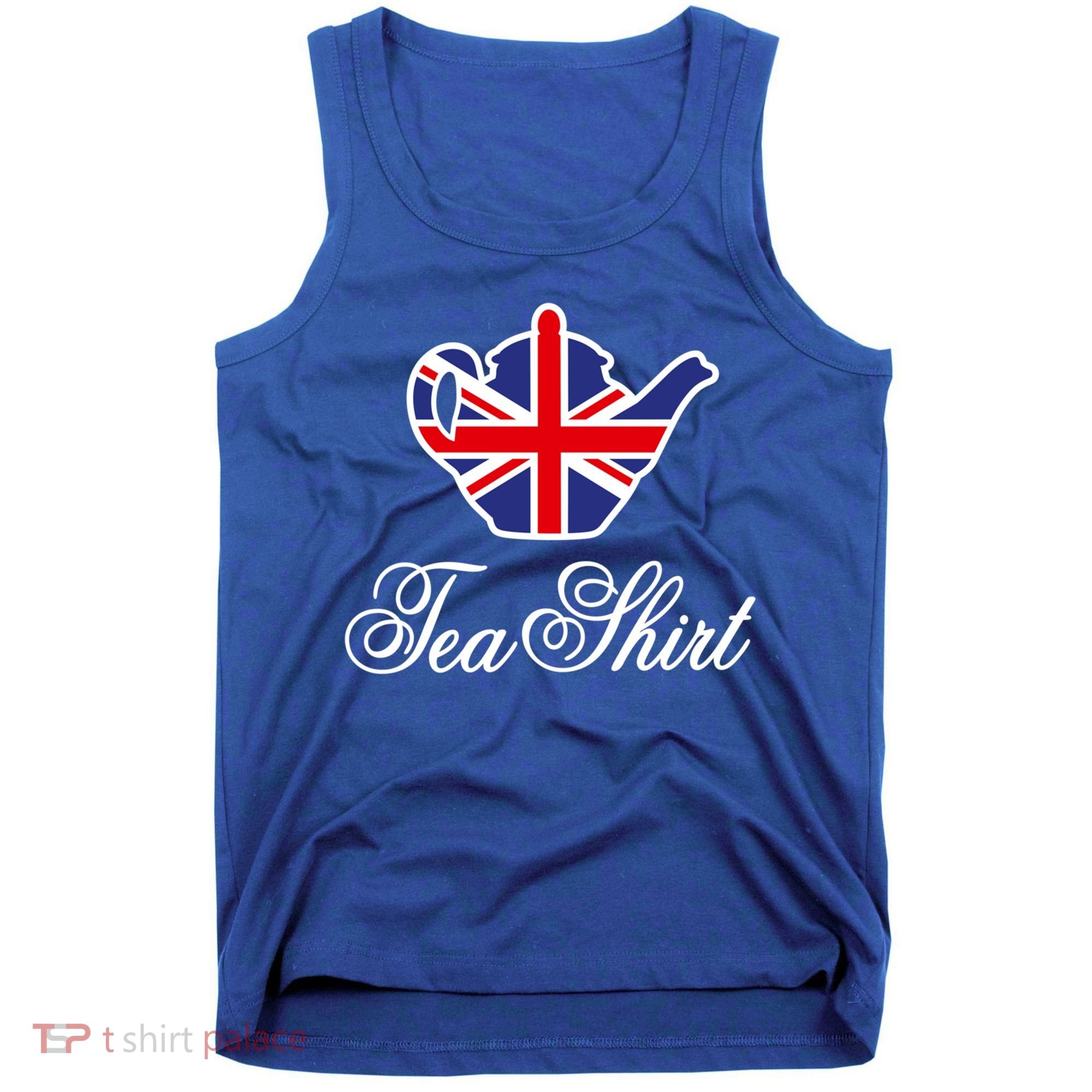 Funny British Tea Gift Uk Teapot Union Jack Flag Tea Pun Gift Tank Top