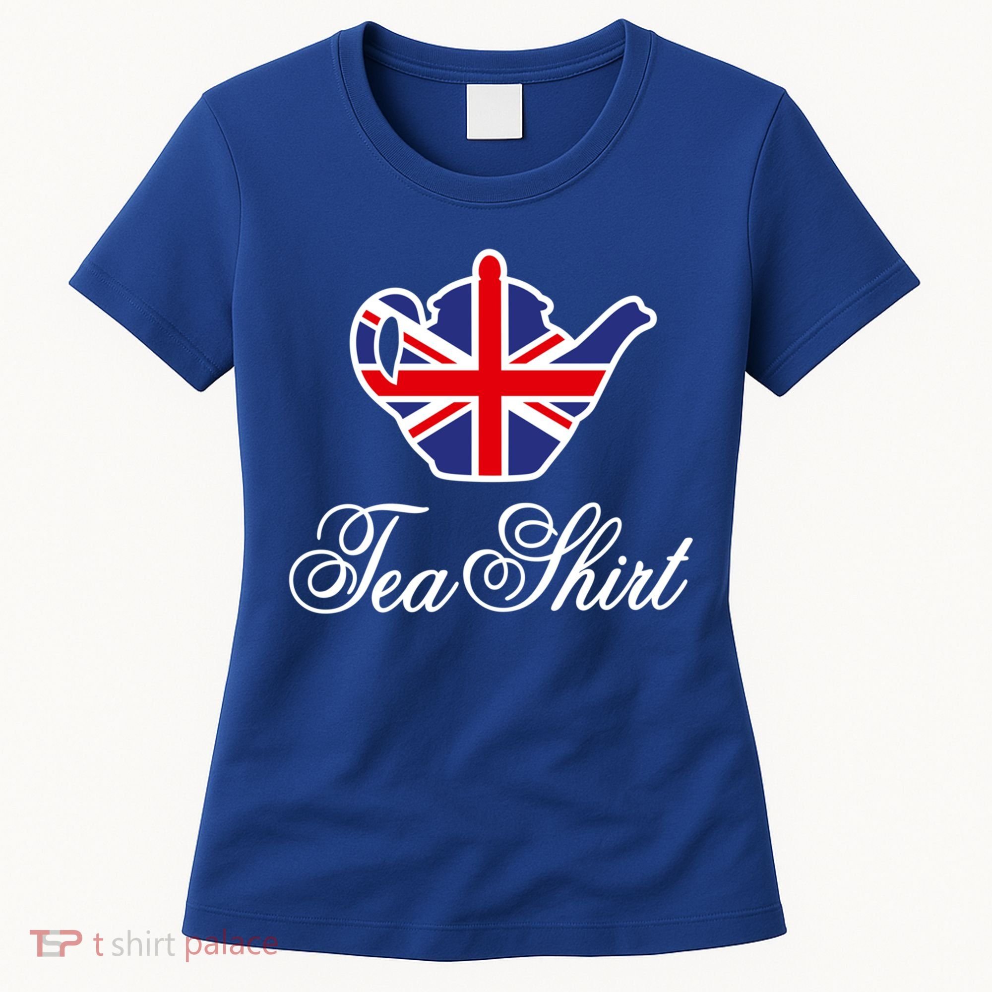 Funny British Tea Gift Uk Teapot Union Jack Flag Tea Pun Gift Women's T-Shirt