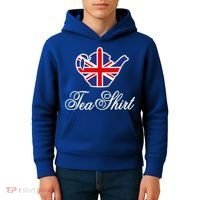 Funny British Tea Gift Uk Teapot Union Jack Flag Tea Pun Gift Kids Hoodie thumb 4