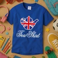 Funny British Tea Gift Uk Teapot Union Jack Flag Tea Pun Gift Kids T-Shirt thumb 3