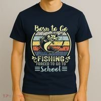 Funny Born To Go Fishing Bass Fish Fisherman T-Shirt thumb 3
