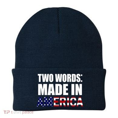 Funny Biden Two Words, Made In America Beanie