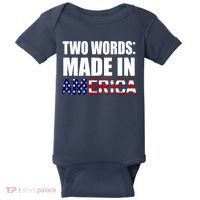 Funny Biden Two Words, Made In America Baby Bodysuit thumb 0