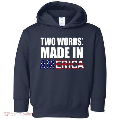 Funny Biden Two Words, Made In America Toddler Hoodie