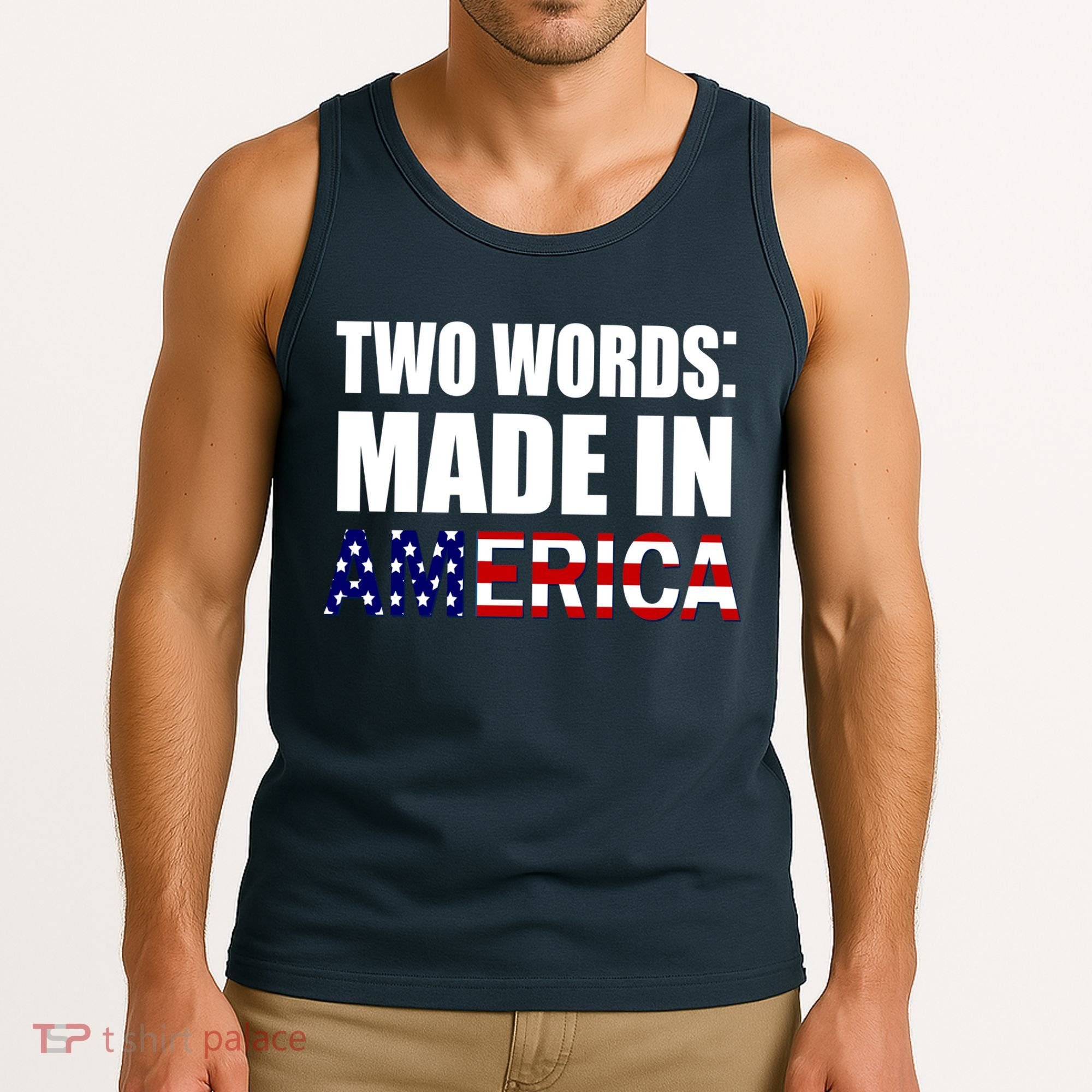 Funny Biden Two Words, Made In America Tank Top