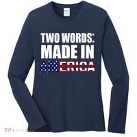 Funny Biden Two Words, Made In America Women's Long Sleeve Shirt thumb 0