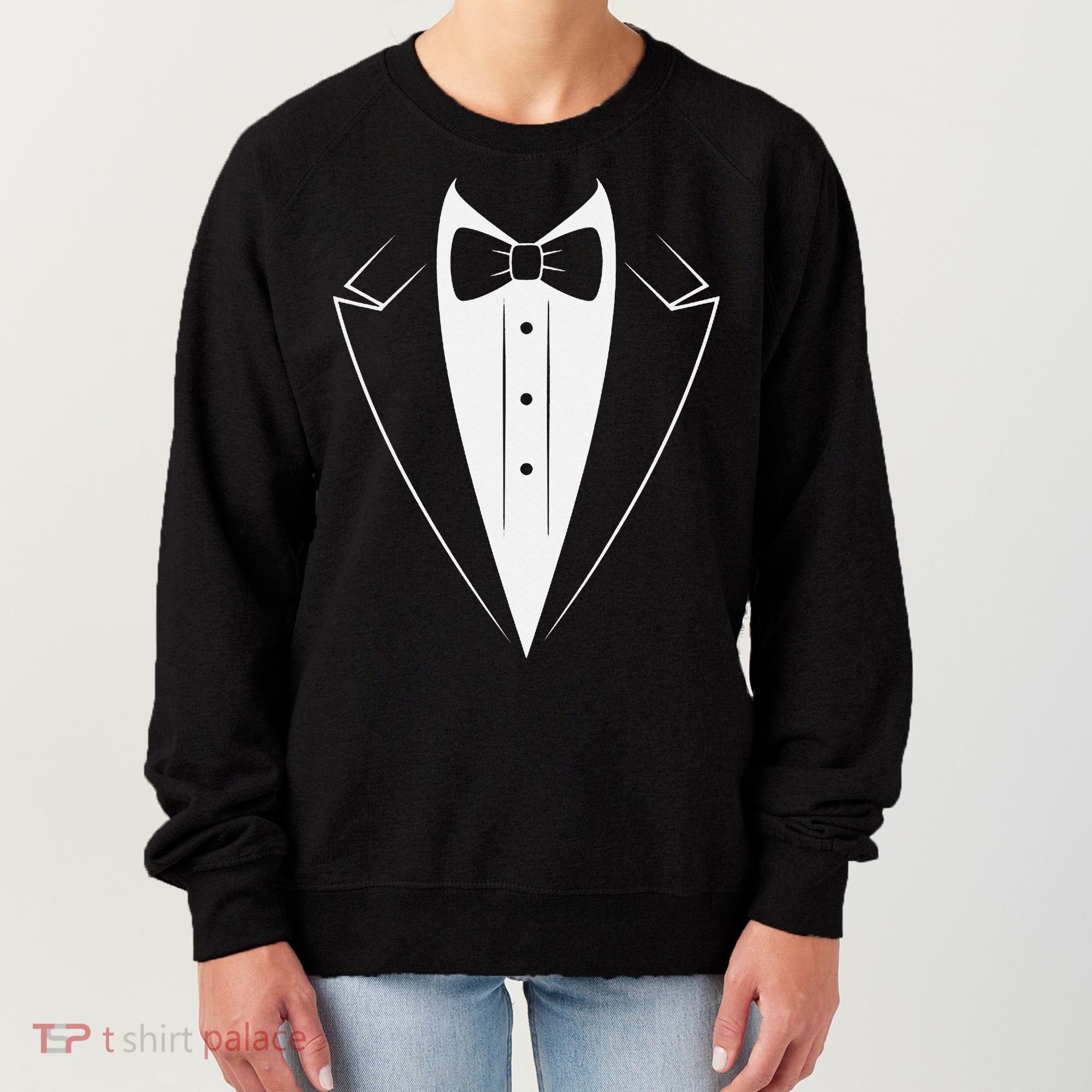 Funny Bow Tie Tuxedo Costume Formal Party For Man Women's Sweatshirt