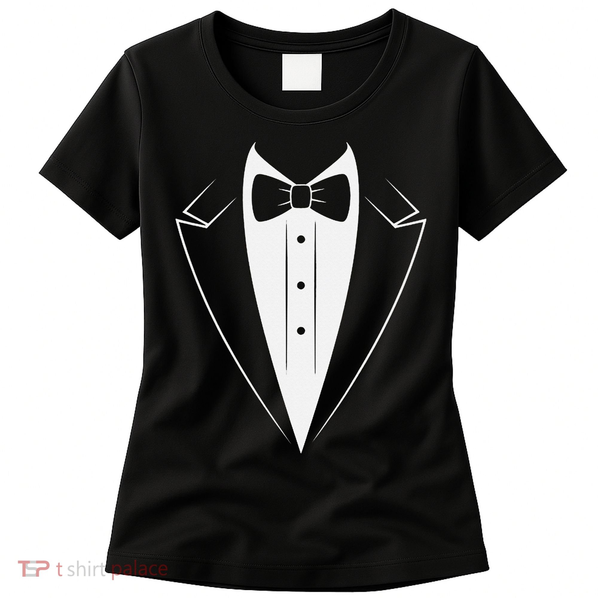 Funny Bow Tie Tuxedo Costume Formal Party For Man Women's T-Shirt