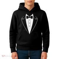 Funny Bow Tie Tuxedo Costume Formal Party For Man Kids Hoodie thumb 4