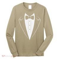 Funny Bow Tie Tuxedo Costume Formal Party For Man Long Sleeve Shirt thumb 0