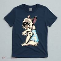 French Bulldog Tattoos I Love Dad Sitting Gift Fathers Day T-Shirt thumb 5