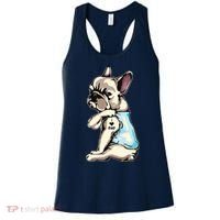 French Bulldog Tattoos I Love Dad Sitting Gift Fathers Day Women's Tank Top thumb 0