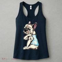 French Bulldog Tattoos I Love Dad Sitting Gift Fathers Day Women's Tank Top thumb 3