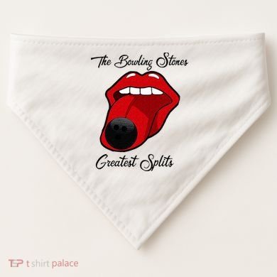 Funny Bowling The Bowling Stones Design USA-Made Doggie Bandana