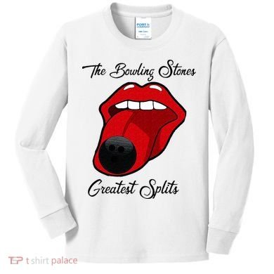 Funny Bowling The Bowling Stones Design Kids Long Sleeve Shirt
