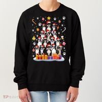 Funny Boston Terrier Dog Ugly Sweater Christmas Tree Xmas Women's Sweatshirt thumb 0