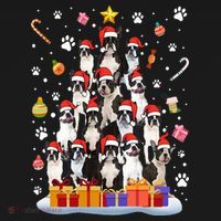 Funny Boston Terrier Dog Ugly Sweater Christmas Tree Xmas Long Sleeve Shirt thumb 2