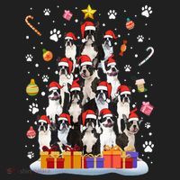 Funny Boston Terrier Dog Ugly Sweater Christmas Tree Xmas Beanie thumb 2