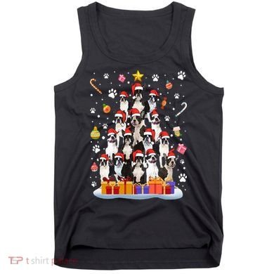 Funny Boston Terrier Dog Ugly Sweater Christmas Tree Xmas Tank Top