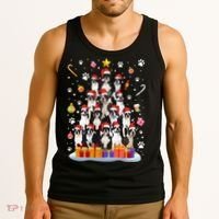 Funny Boston Terrier Dog Ugly Sweater Christmas Tree Xmas Tank Top thumb 3