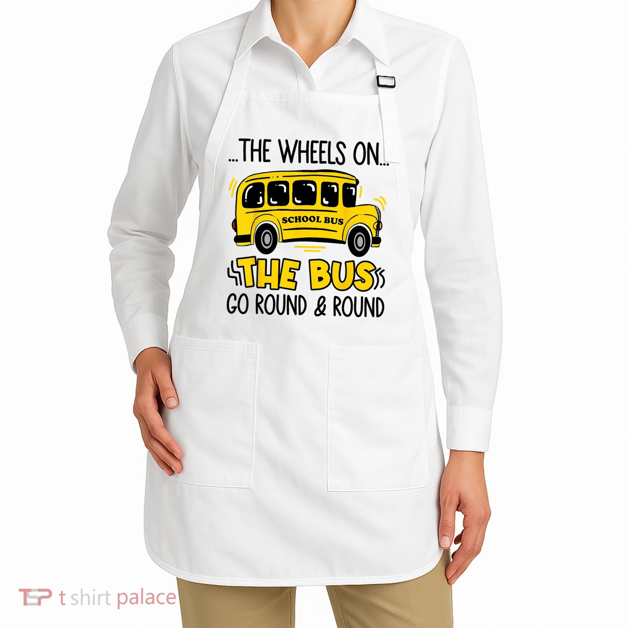 Funny Back To School Funny The Wheels On The Bus Kids Boy Apron