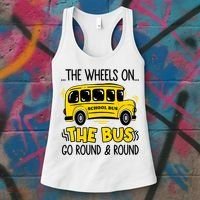 Funny Back To School Funny The Wheels On The Bus Kids Boy Women's Tank Top thumb 3