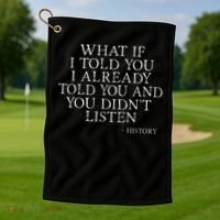 Funny Back To School History Lover History Teacher Student Golf Towel thumb 1