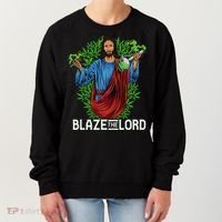 Funny Blaze The Lord High Stoned Jesus 420 Weed Lovers Gift Women's Sweatshirt thumb 0