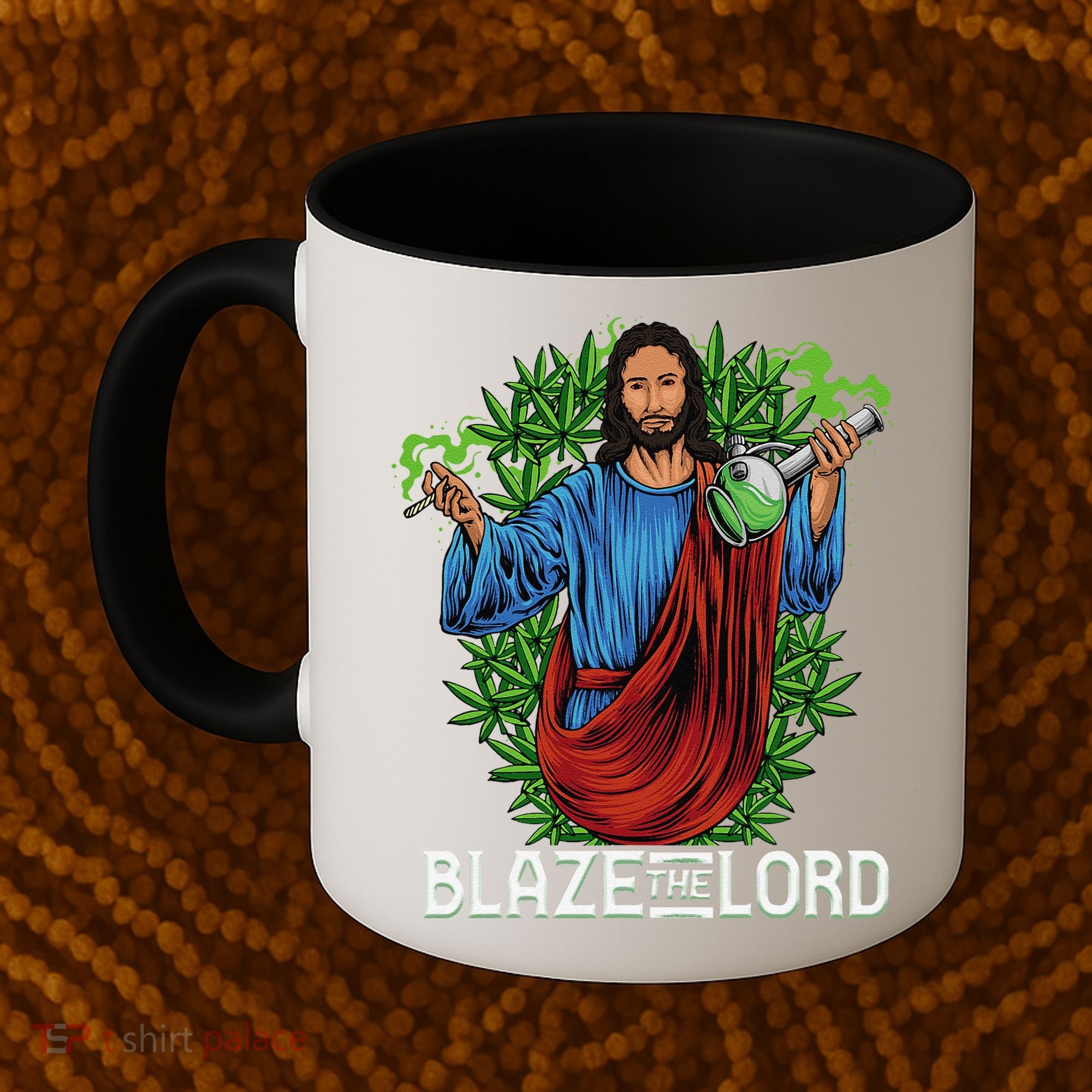 Funny Blaze The Lord High Stoned Jesus 420 Weed Lovers Gift Coffee Mug
